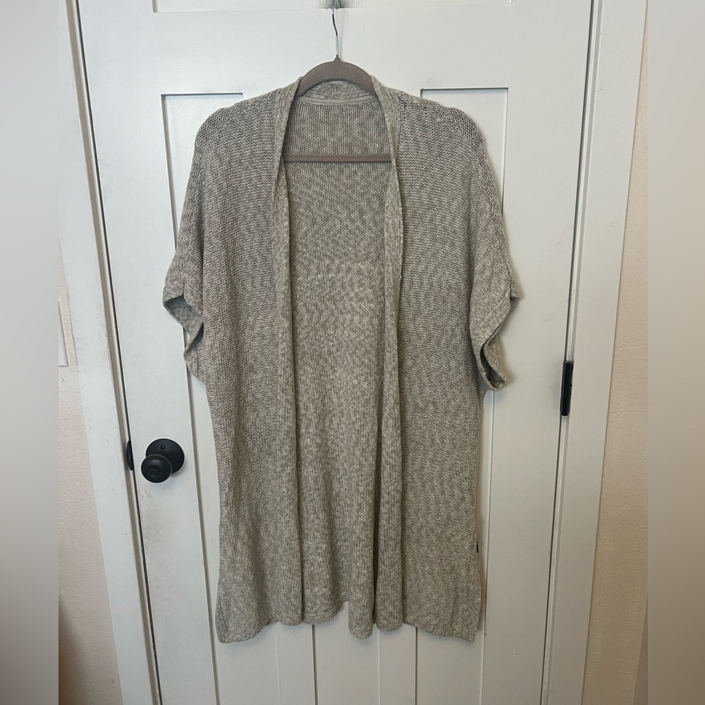 Light Taupe Open-Front Women's Cardigan Sweater